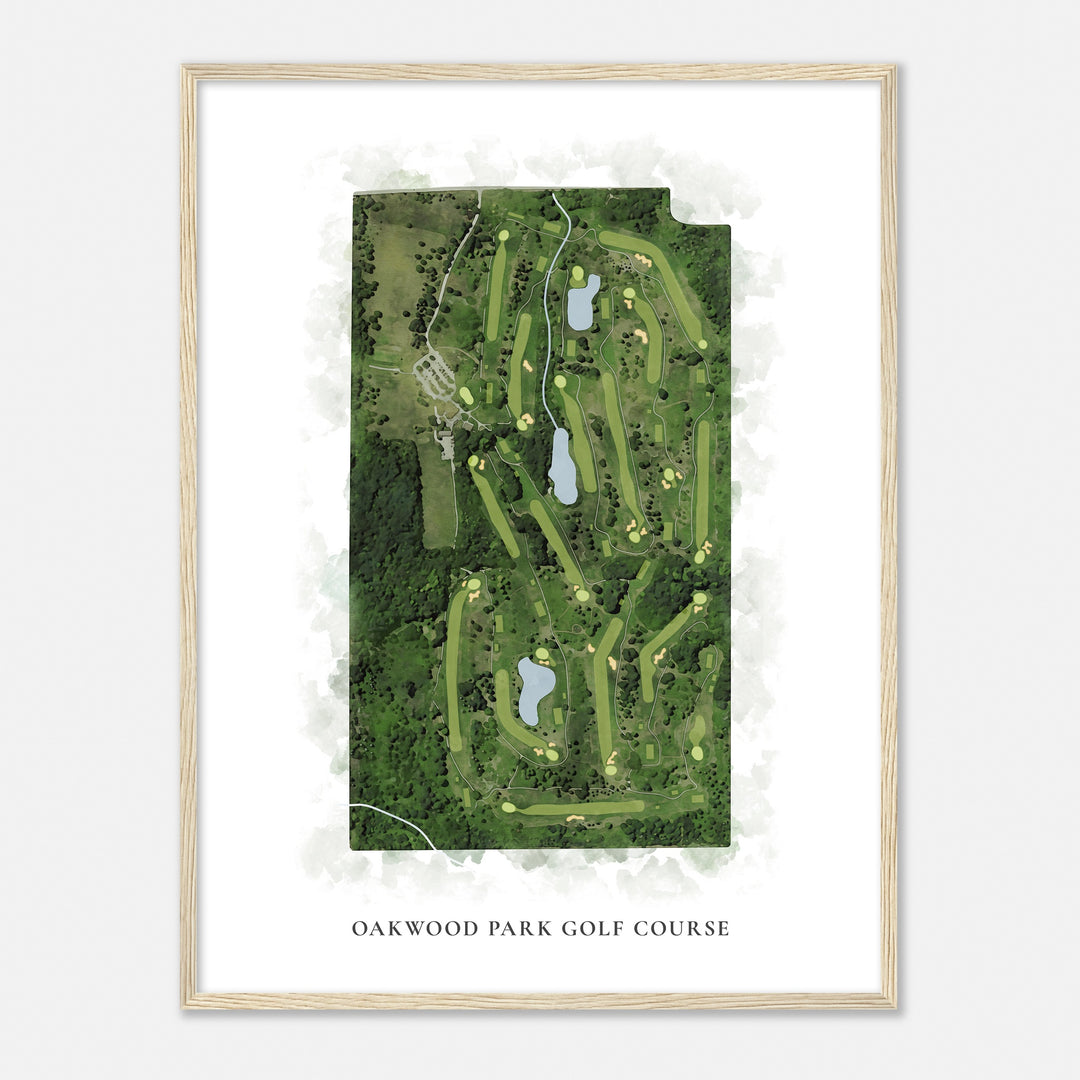 Print of Oakwood Park Golf Course Classic Map
