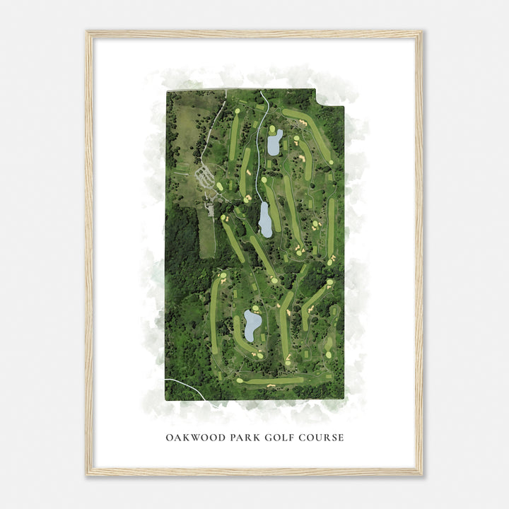 Print of Oakwood Park Golf Course Classic Map