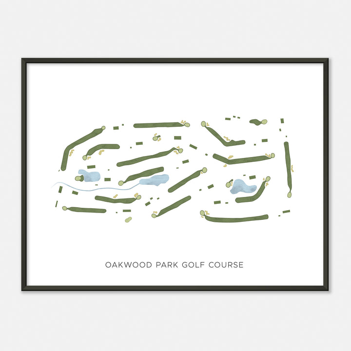 Print of Oakwood Park Golf Course Modern Map