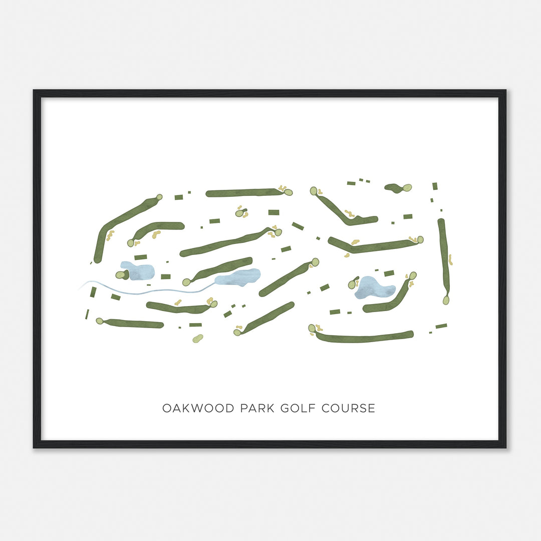 Print of Oakwood Park Golf Course Modern Map