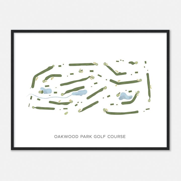 Print of Oakwood Park Golf Course Modern Map