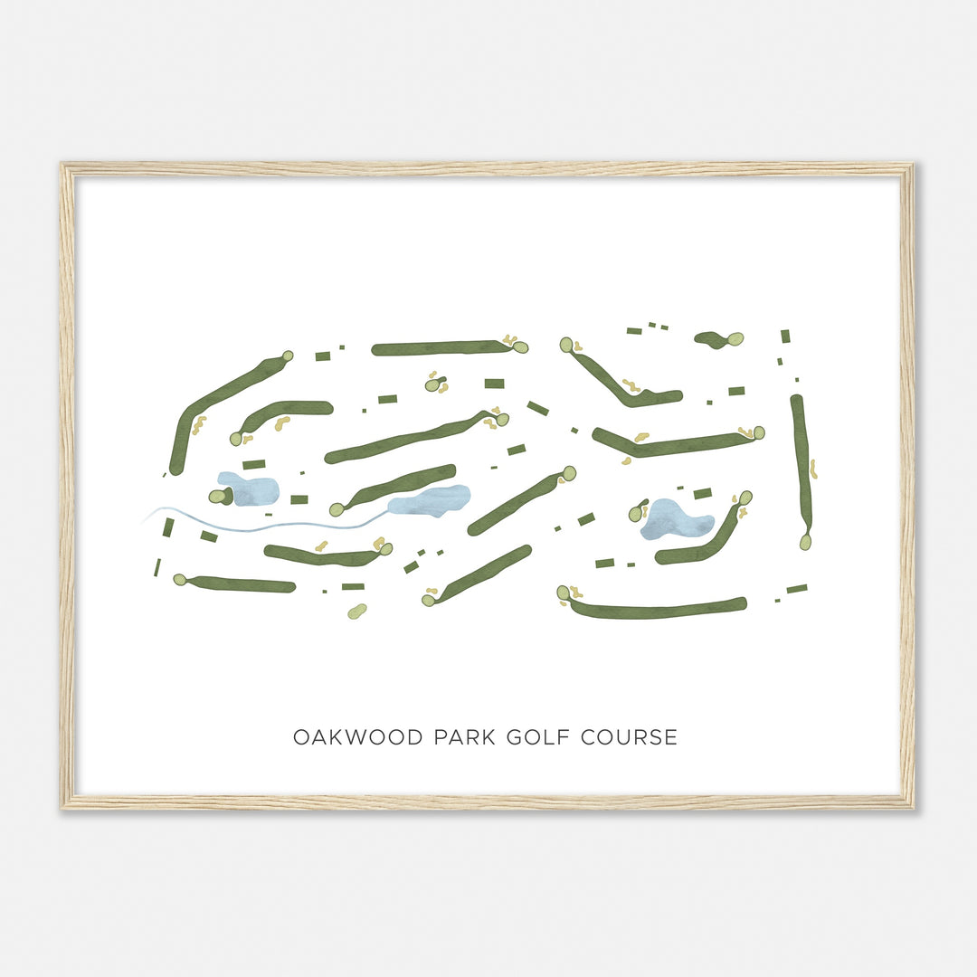 Print of Oakwood Park Golf Course Modern Map