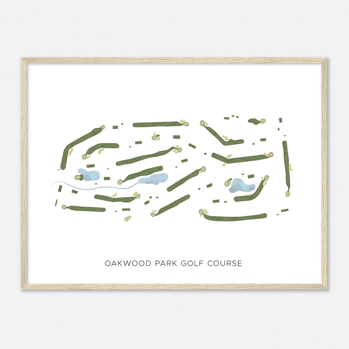 Print of Oakwood Park Golf Course Modern Map