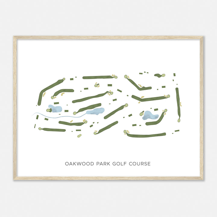 Print of Oakwood Park Golf Course Modern Map