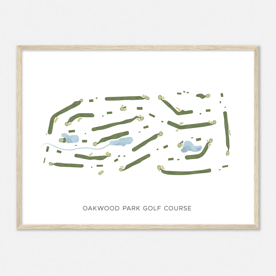 Print of Oakwood Park Golf Course Modern Map