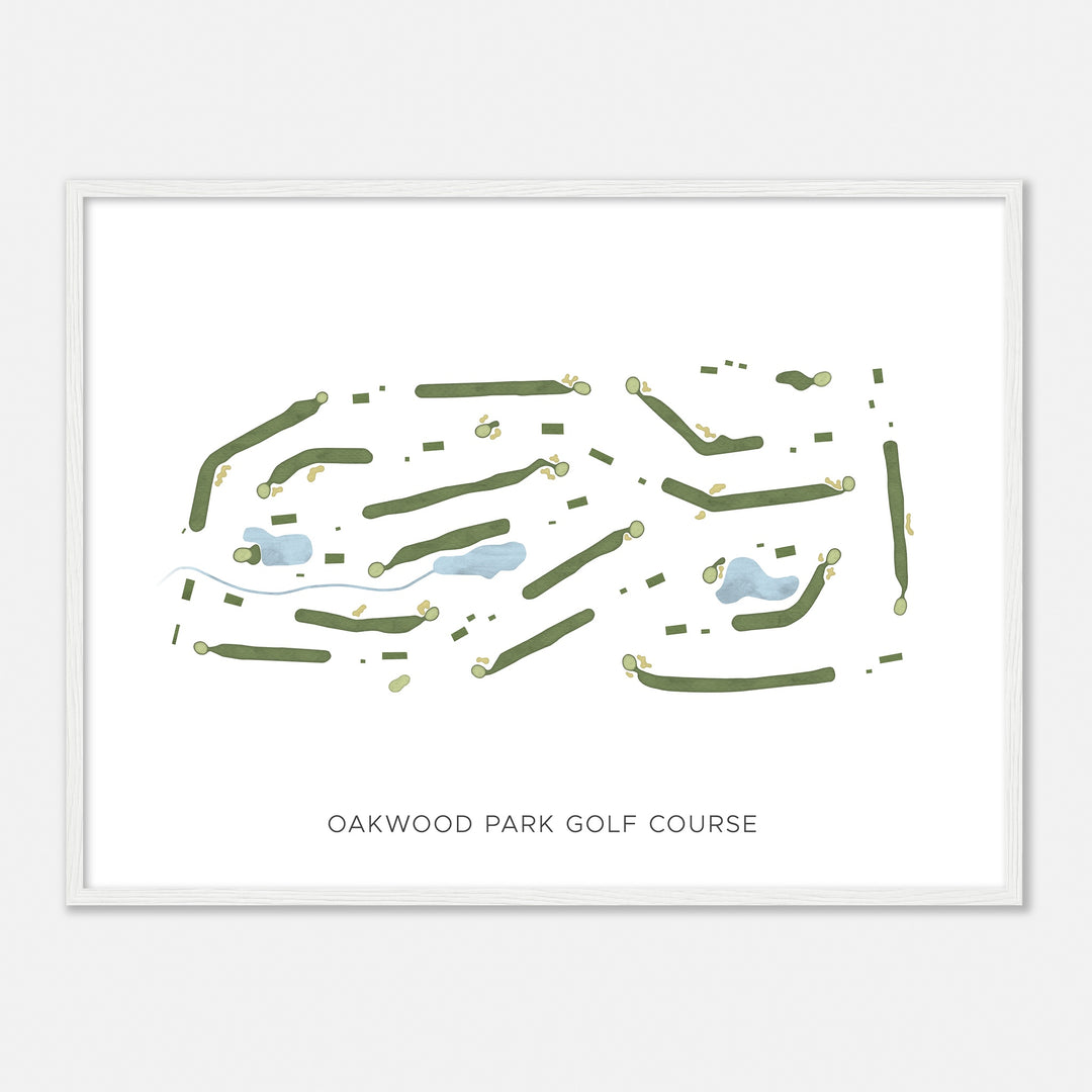 Print of Oakwood Park Golf Course Modern Map