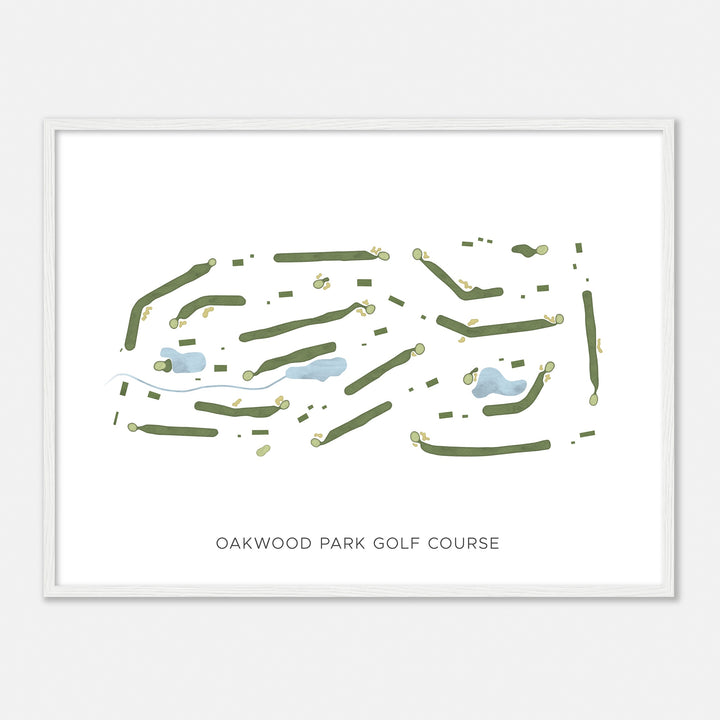 Print of Oakwood Park Golf Course Modern Map