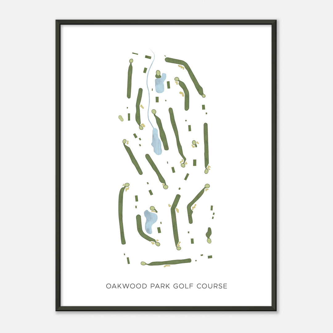 Print of Oakwood Park Golf Course Modern Map