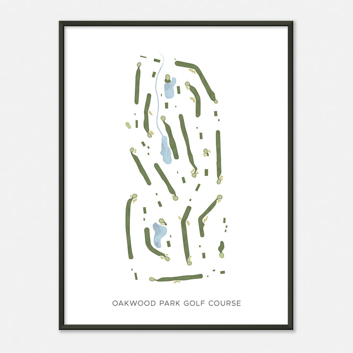 Print of Oakwood Park Golf Course Modern Map