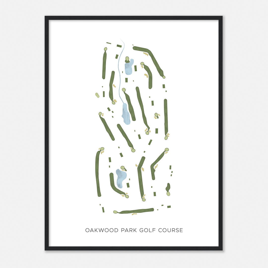 Print of Oakwood Park Golf Course Modern Map