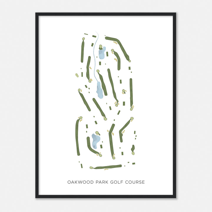 Print of Oakwood Park Golf Course Modern Map