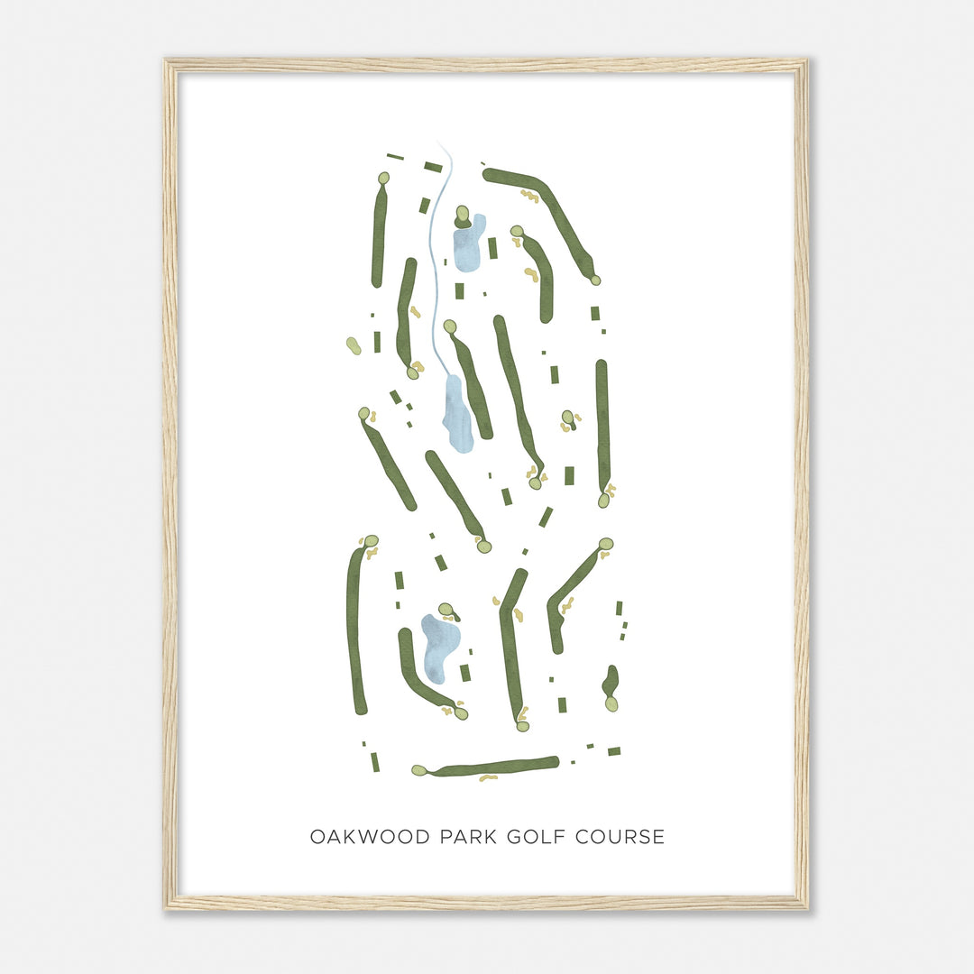 Print of Oakwood Park Golf Course Modern Map