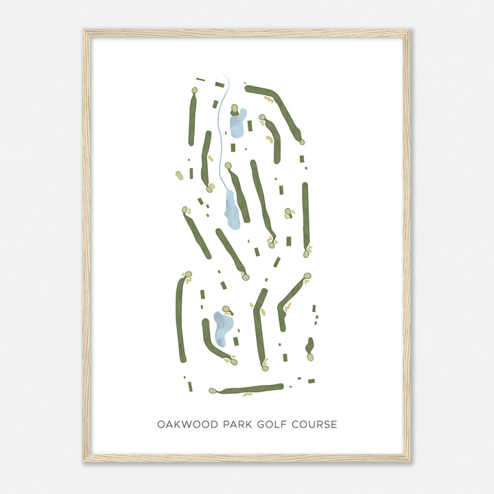 Print of Oakwood Park Golf Course Modern Map