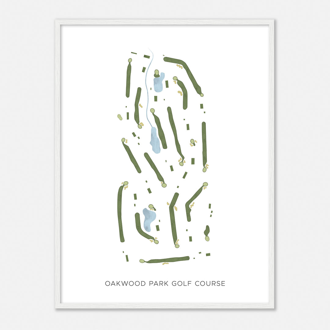 Print of Oakwood Park Golf Course Modern Map