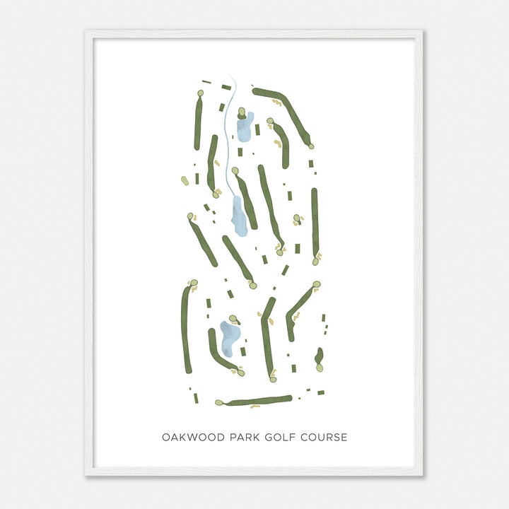Print of Oakwood Park Golf Course Modern Map