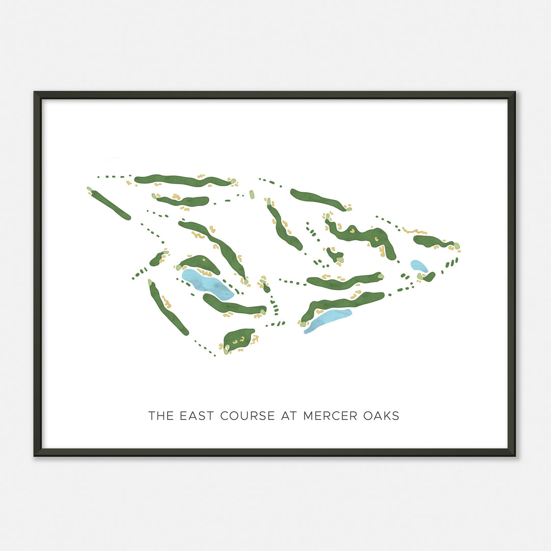 Print of The East Course At Mercer Oaks Modern Map