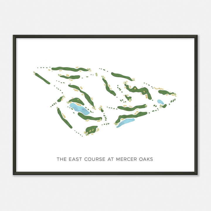 Print of The East Course At Mercer Oaks Modern Map