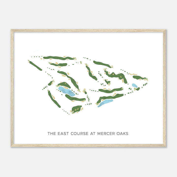 Print of The East Course At Mercer Oaks Modern Map