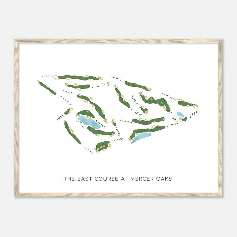 Print of The East Course At Mercer Oaks Modern Map