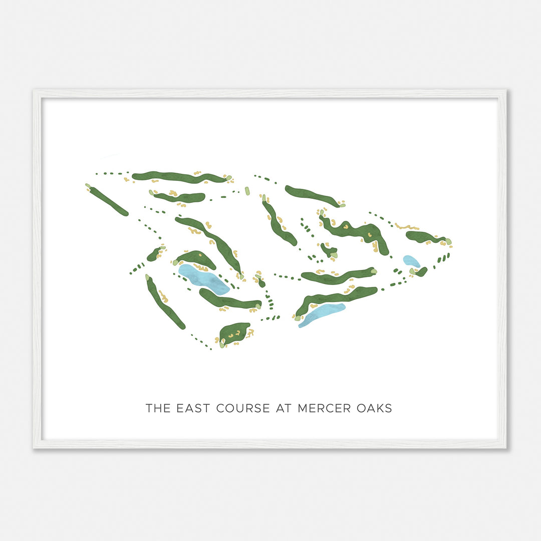 Print of The East Course At Mercer Oaks Modern Map