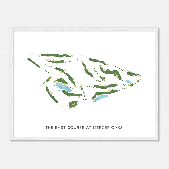 Print of The East Course At Mercer Oaks Modern Map