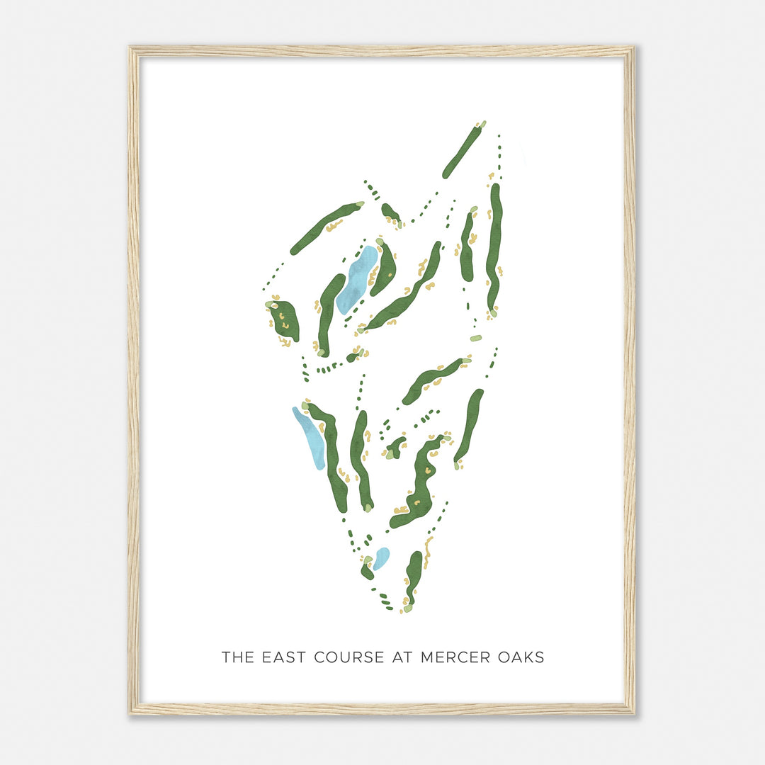 Print of The East Course At Mercer Oaks Modern Map