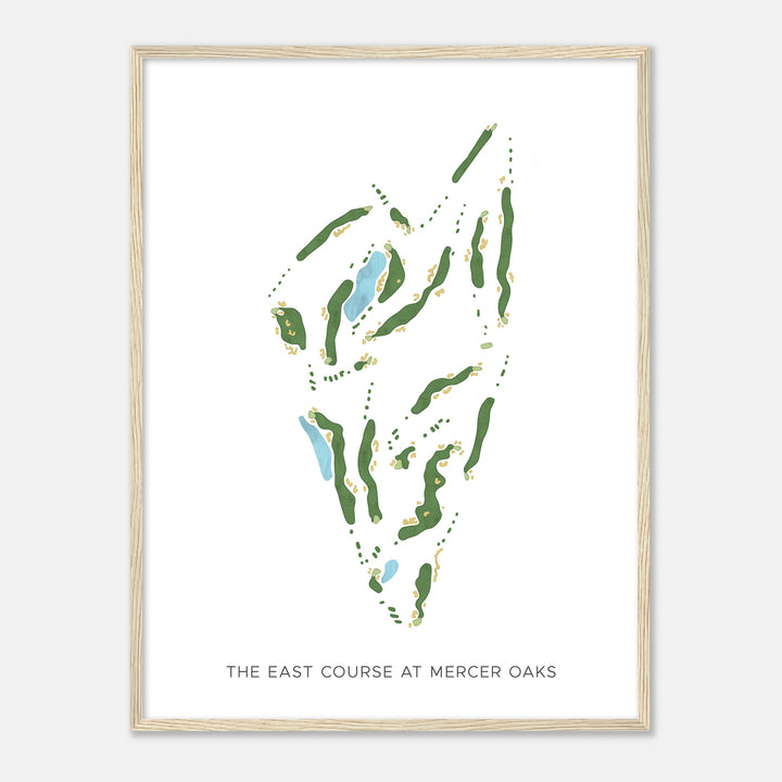 Print of The East Course At Mercer Oaks Modern Map