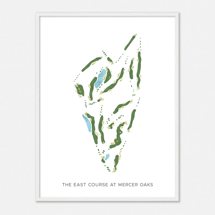 Print of The East Course At Mercer Oaks Modern Map