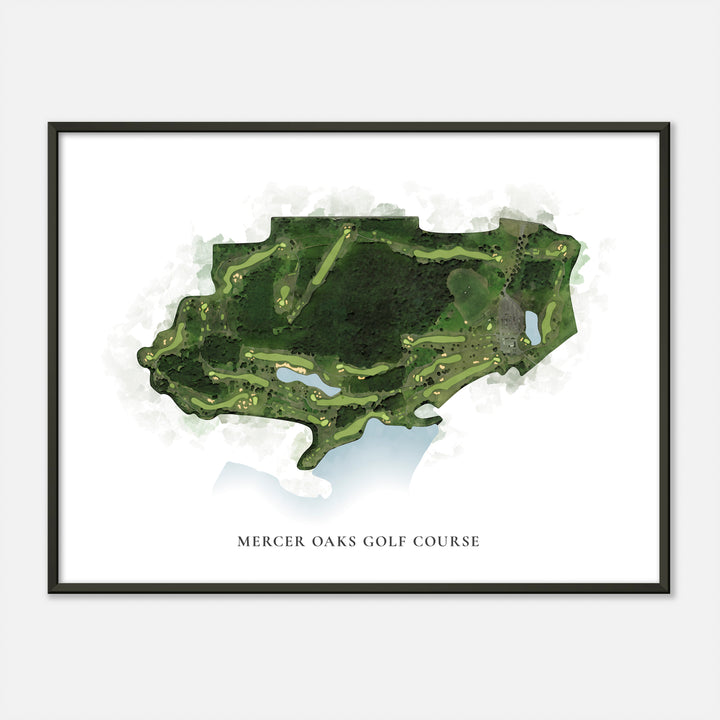 Print of Mercer Oaks Golf Course Classic Map