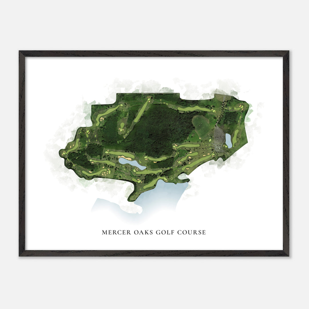 Print of Mercer Oaks Golf Course Classic Map