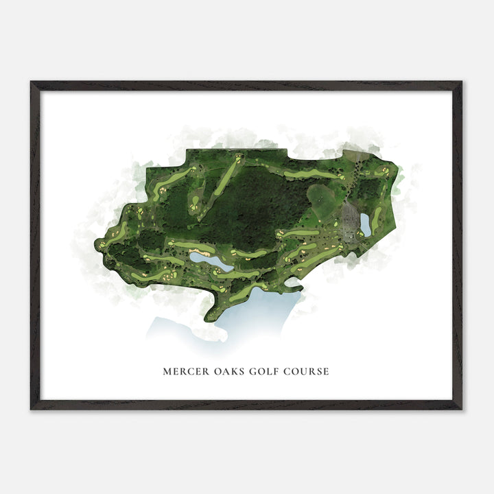 Print of Mercer Oaks Golf Course Classic Map
