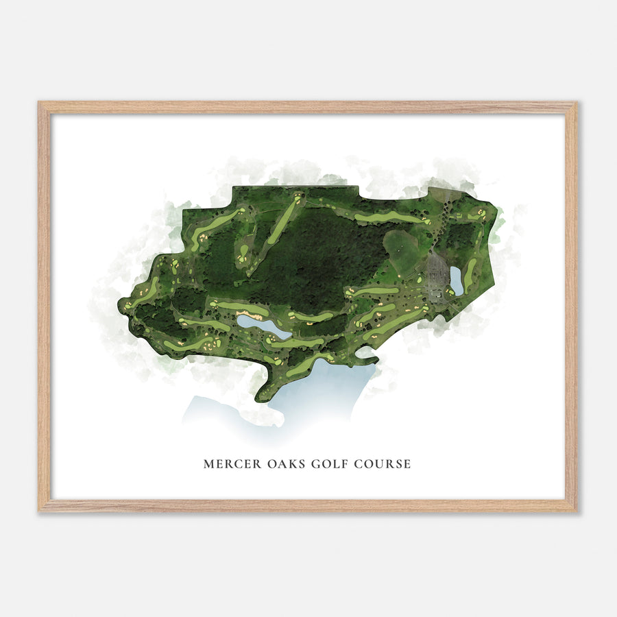 Print of Mercer Oaks Golf Course Classic Map