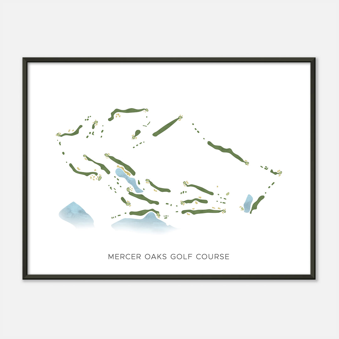 Print of Mercer Oaks Golf Course Modern Map