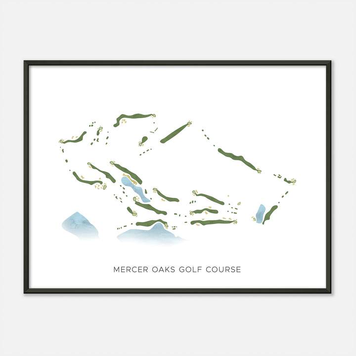 Print of Mercer Oaks Golf Course Modern Map