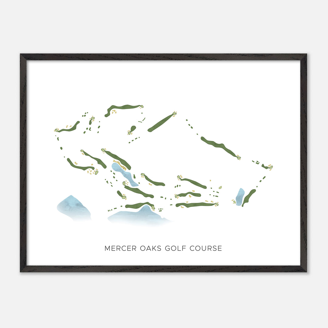 Print of Mercer Oaks Golf Course Modern Map