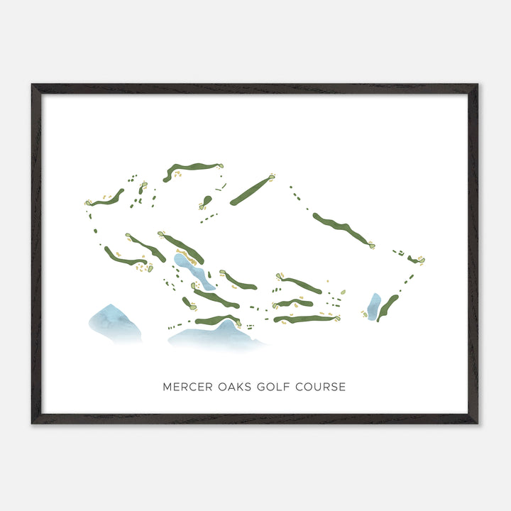 Print of Mercer Oaks Golf Course Modern Map