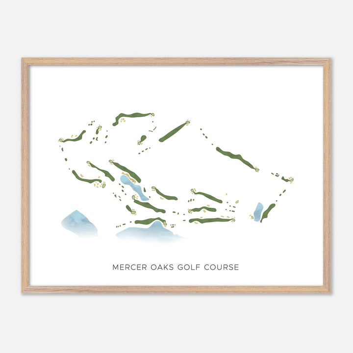 Print of Mercer Oaks Golf Course Modern Map
