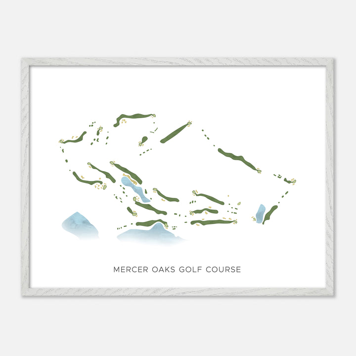 Print of Mercer Oaks Golf Course Modern Map