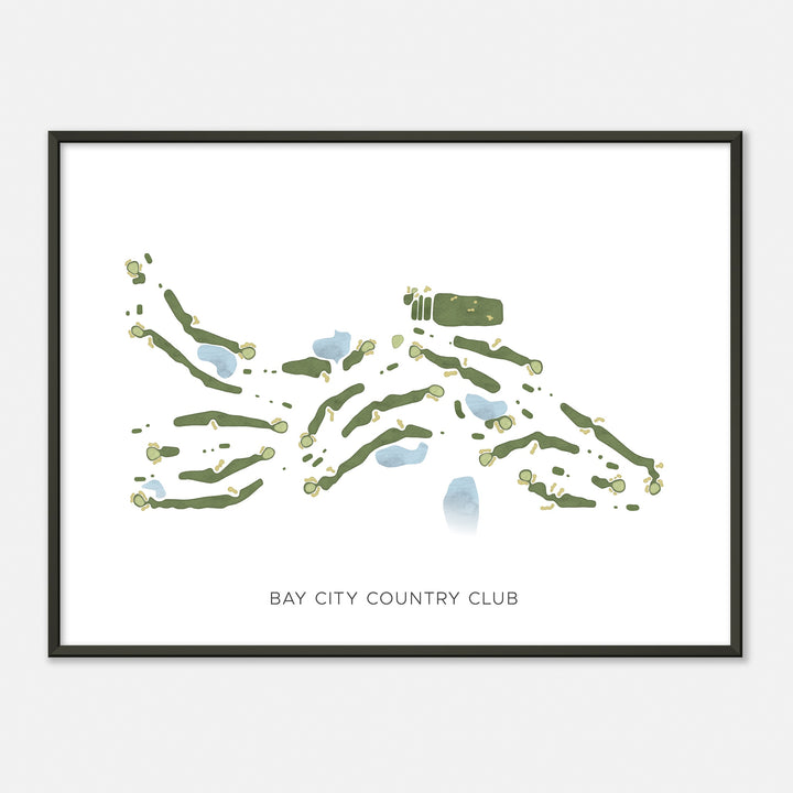 Print of Bay City Country Club Modern Map