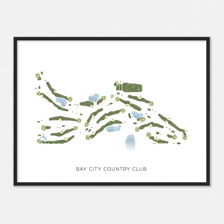 Print of Bay City Country Club Modern Map