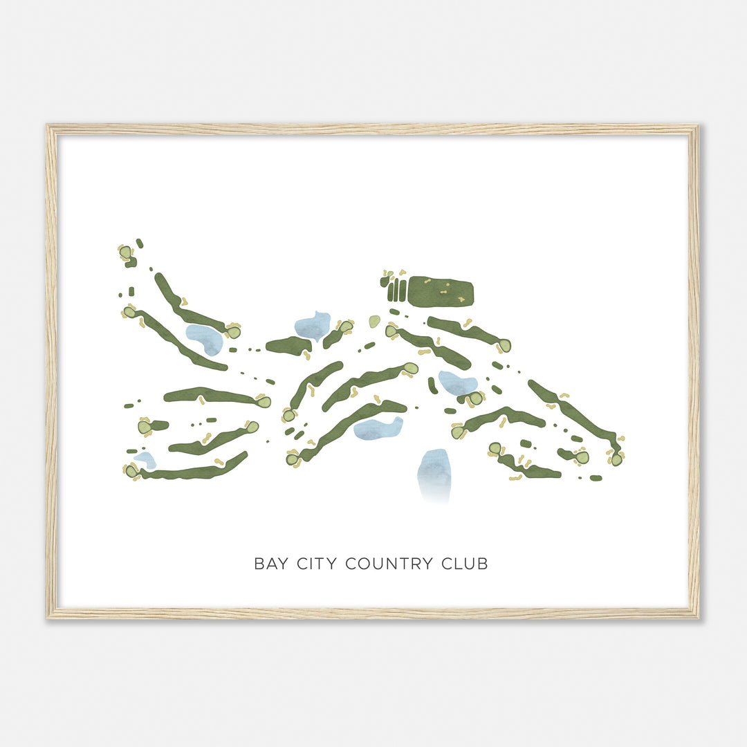 Print of Bay City Country Club Modern Map