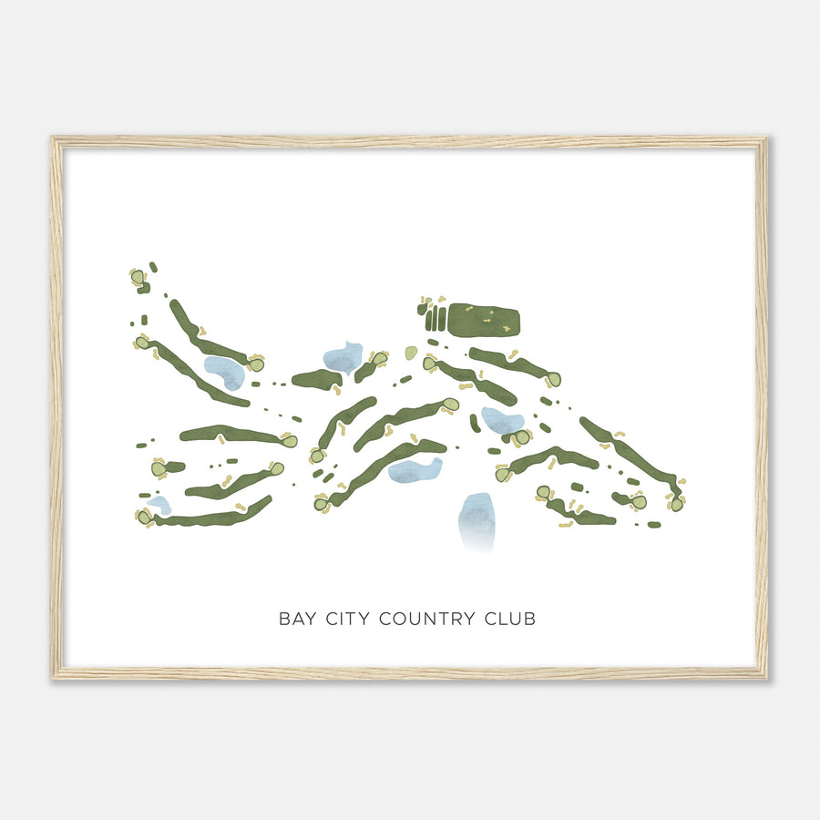 Print of Bay City Country Club Modern Map