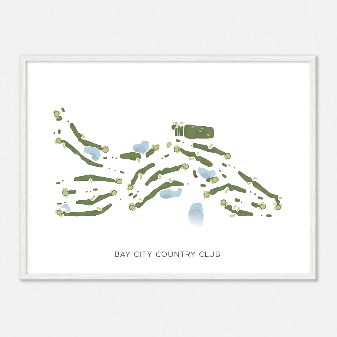 Print of Bay City Country Club Modern Map
