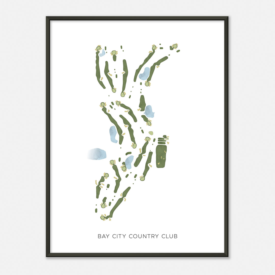 Print of Bay City Country Club Modern Map