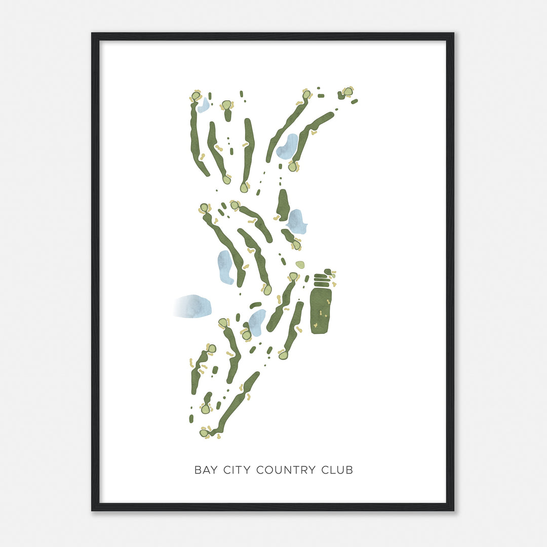 Print of Bay City Country Club Modern Map