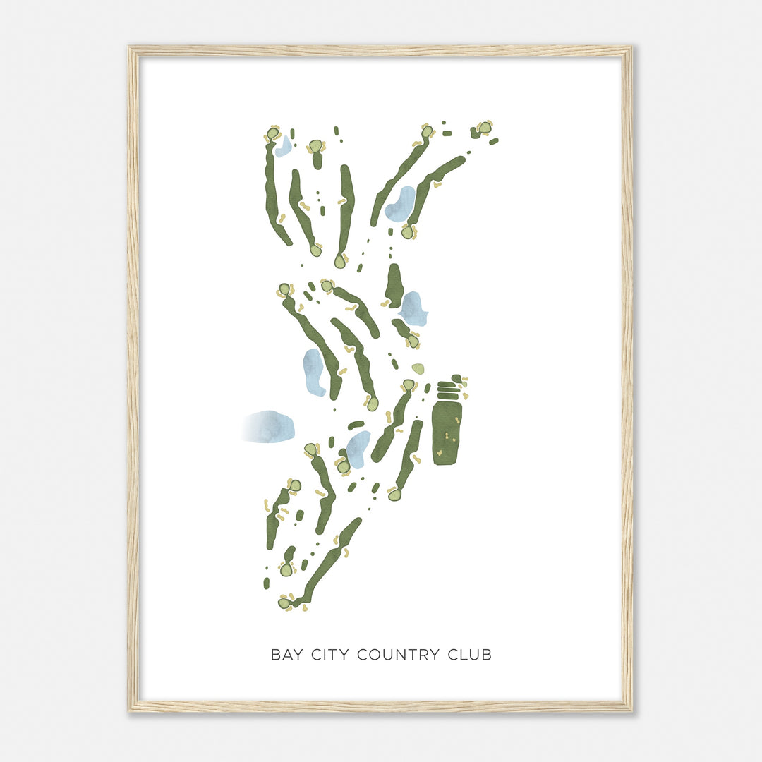 Print of Bay City Country Club Modern Map