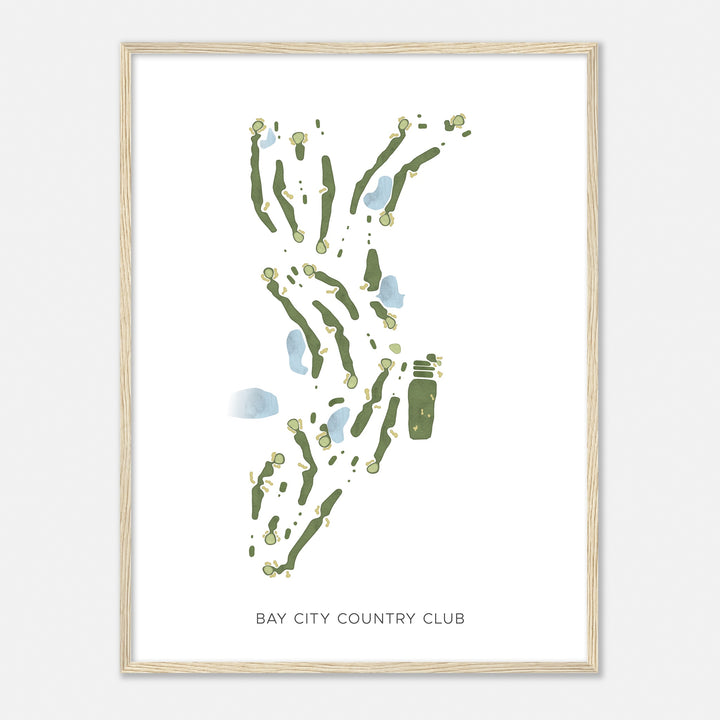 Print of Bay City Country Club Modern Map