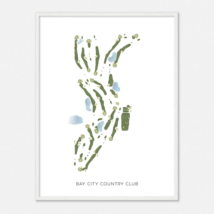 Print of Bay City Country Club Modern Map