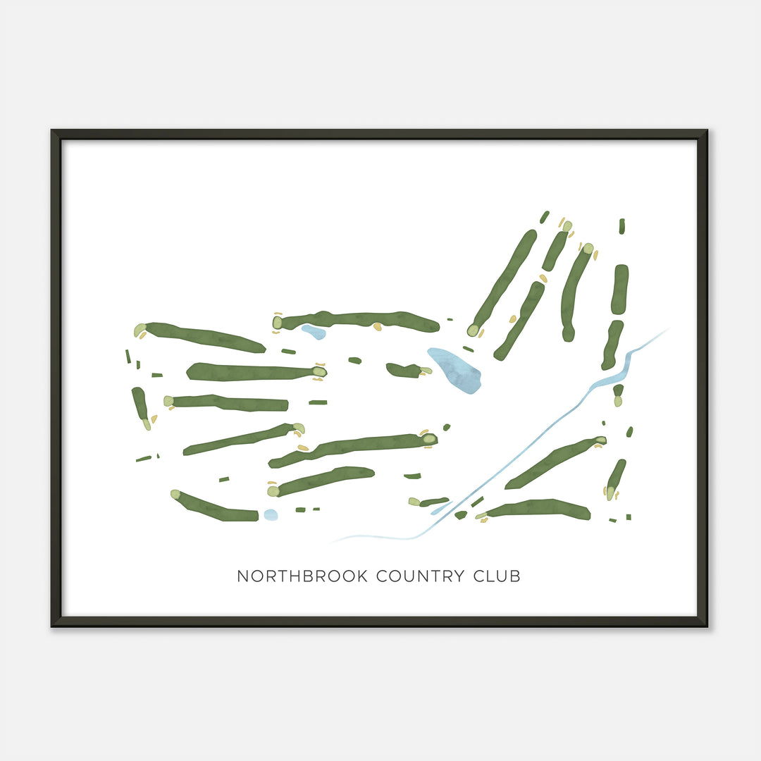 Print of Northbrook Country Club Modern Map