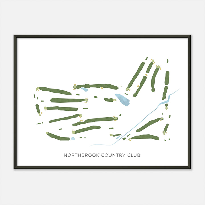 Print of Northbrook Country Club Modern Map